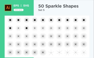 Sparkle shape symbol sign Set 50-V3-5