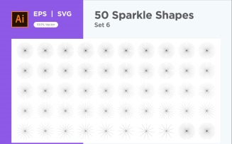 Sparkle shape symbol sign Set 50-V3-6