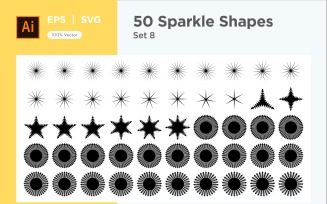 Sparkle shape symbol sign Set 50-V3-8