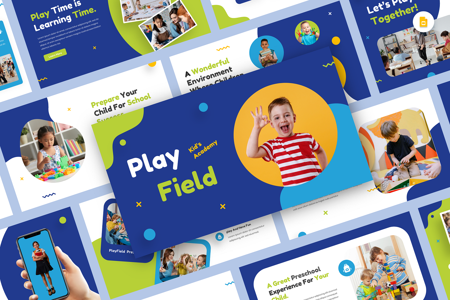PlayField - Kid's Academy & PreSchool Google Slide Template
