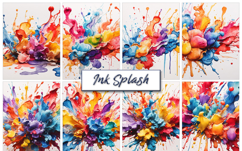 Colorful paint ink splash Background