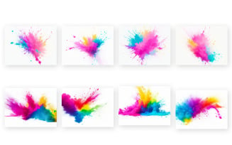 Colorful paint splatter background rainbow ink splashes abstract powder explosion