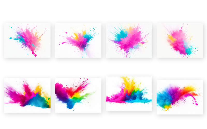 Colorful paint splatter background rainbow ink splashes abstract powder explosion Background