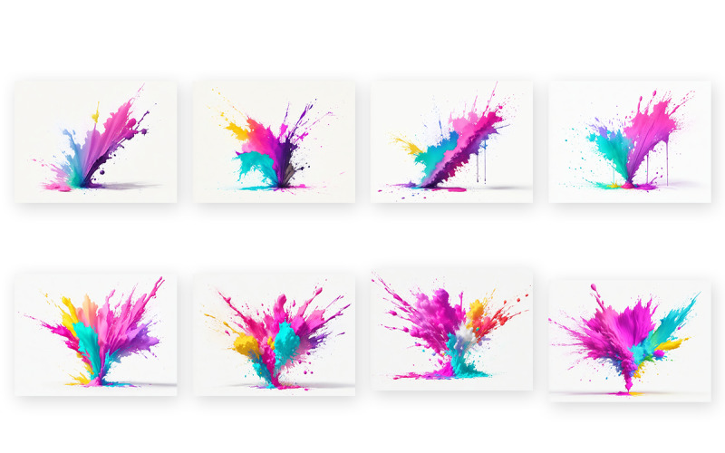 Colorful paint splatter brush stroke, Exploding liquid paint in rainbow colors with splashes Background