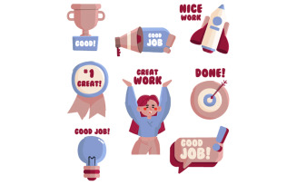 Good Job Stickers Illustration