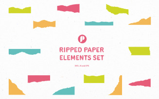 Ripped Paper Elements Set
