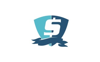 Shield Letter Dollar logo template Design