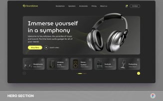 SoundWave – Audio Store Hero Section Figma Template