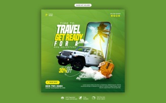 Travel And Tourism Car Social Media Post Template