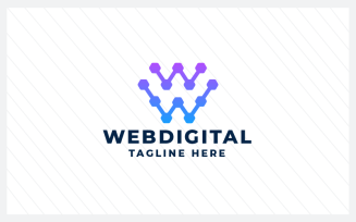 Web Digital Letter W Pro Logo Template