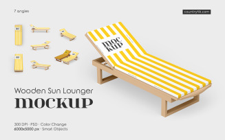 Wooden Sun Lounger Mockup Set