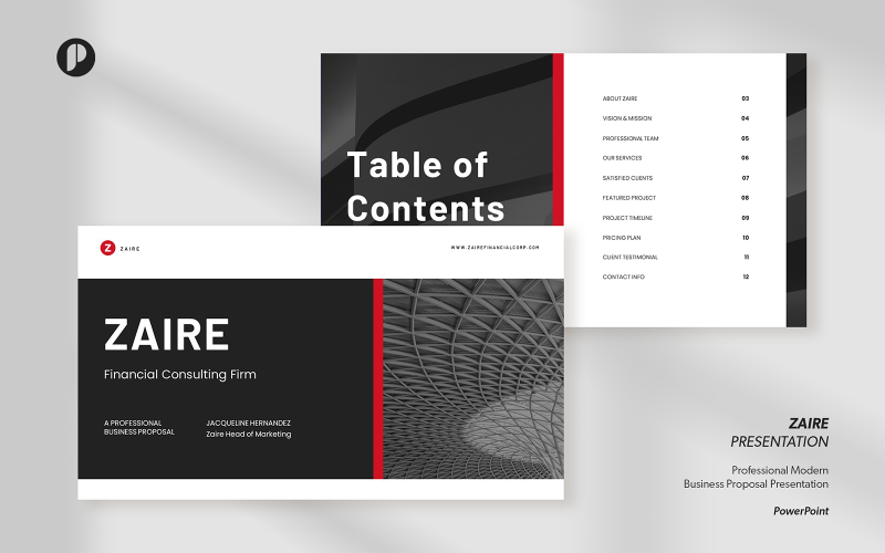 Zaire – Black and White Professional Modern Business Pro PowerPoint Template