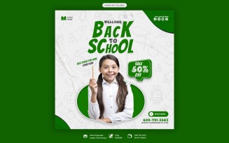 Back To School Social Media Poster Template