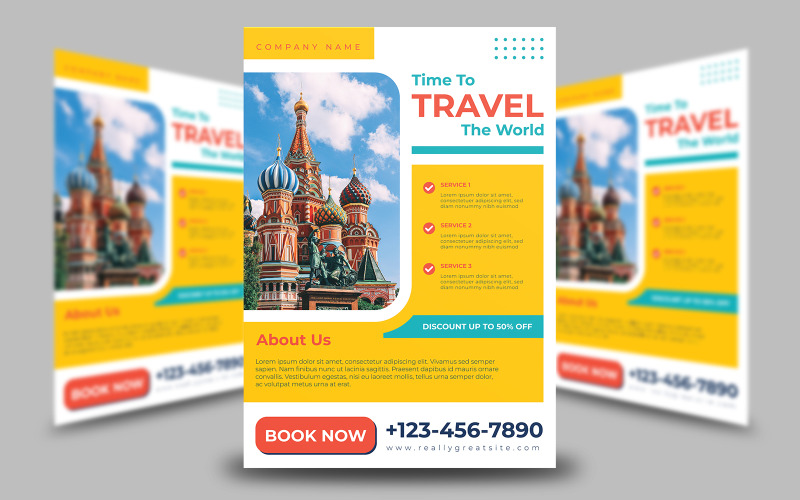 Colorful Travel Flyer Template Corporate Identity