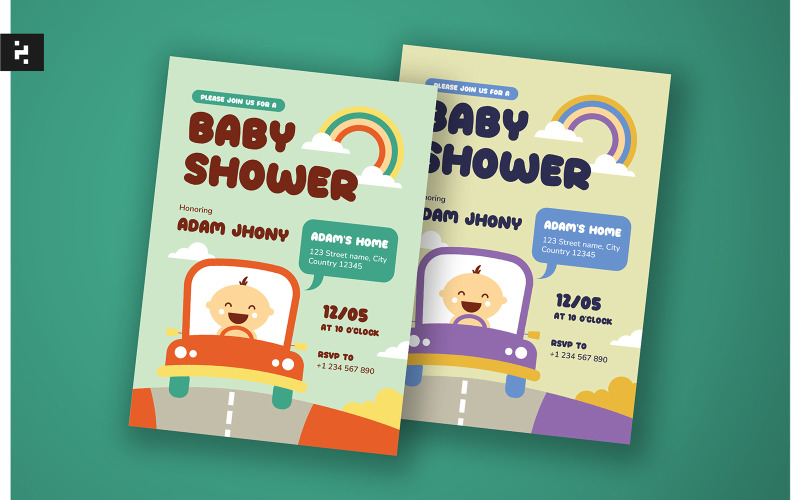 Cute Baby Shower Invitation Corporate Identity