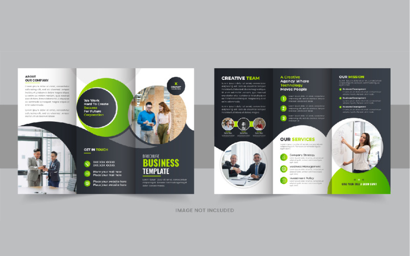 Modern business tri fold brochure layout Corporate Identity