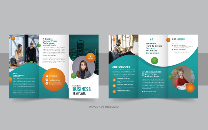 Modern business trifold brochure design layout Corporate Identity
