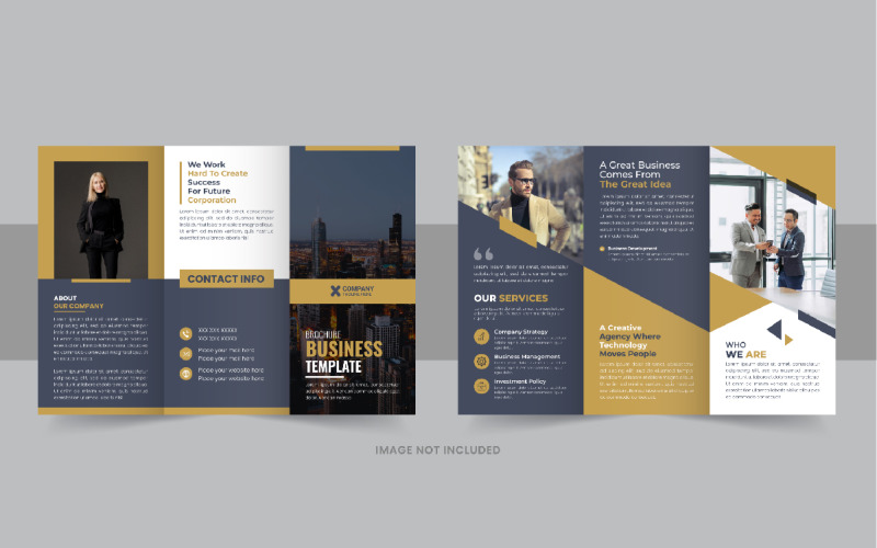 Modern business trifold brochure layout Corporate Identity