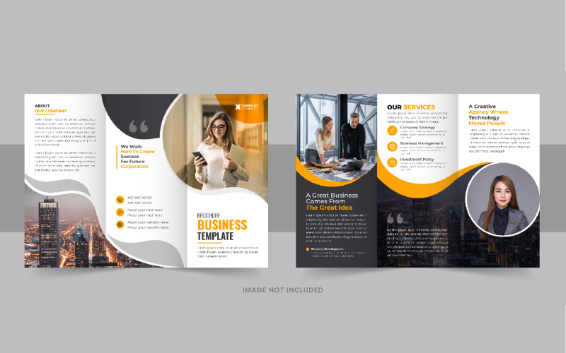 Modern business trifold brochure template layout Corporate Identity