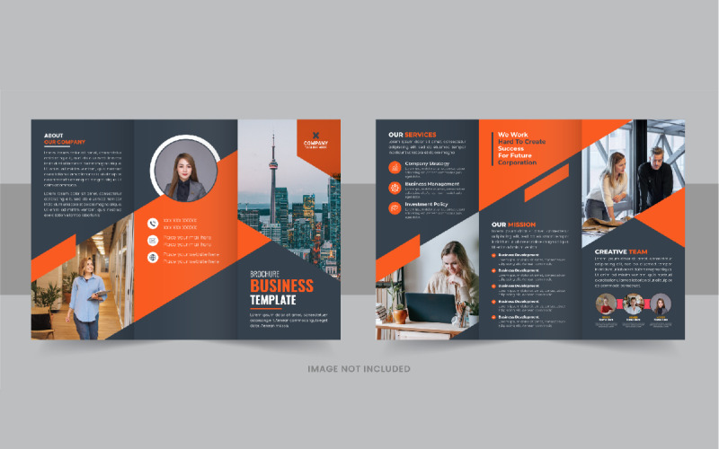 Modern business trifold brochure template Corporate Identity