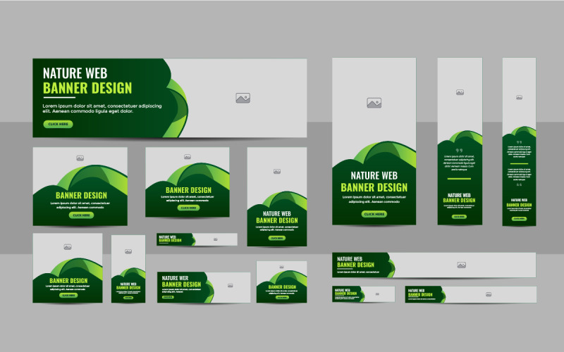 Modern Nature web banner template design Corporate Identity
