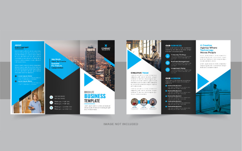 Modern trifold business brochure design layout Corporate Identity