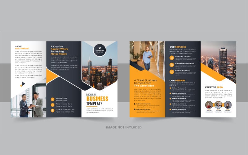 Modern trifold business brochure layout Corporate Identity