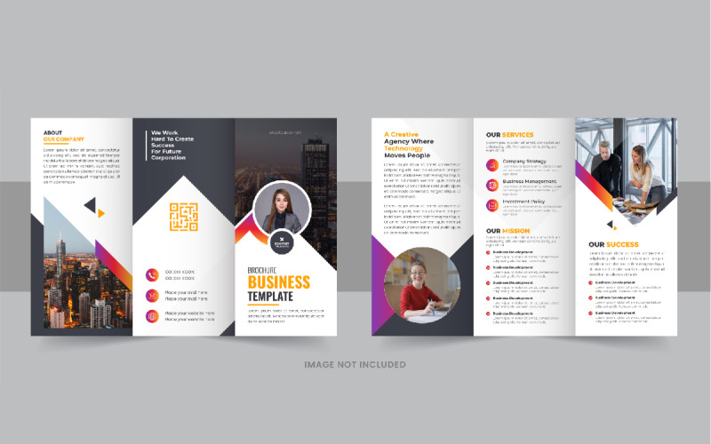 Modern trifold business brochure Corporate Identity