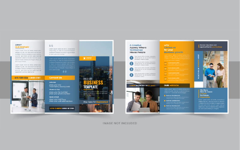Multicolor Business Trifold Brochure layout Corporate Identity