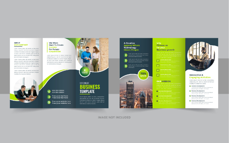 Multicolor Modern trifold business brochure template Corporate Identity