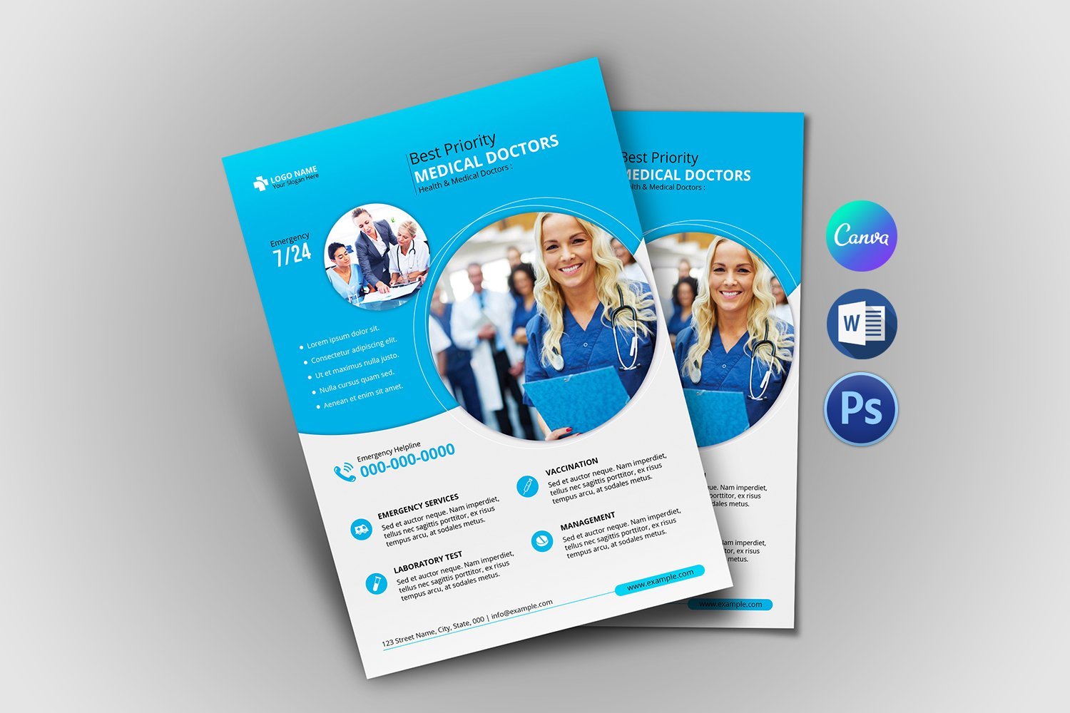 Template #344703 Flyer Medical Webdesign Template - Logo template Preview