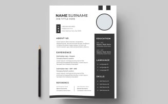 Black and white modern simple template