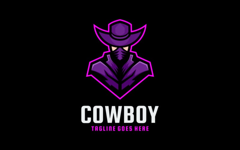 Cowboy Simple Mascot Logo 1 Logo Template