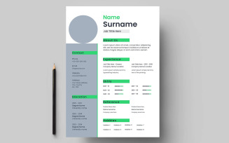 Curriculum cv resume template with modern style