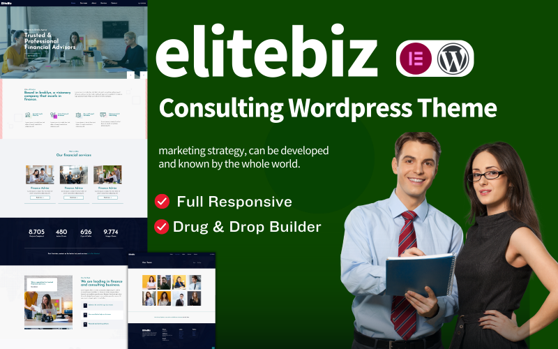 elitebiz business Consulting wordpress theme WordPress Theme