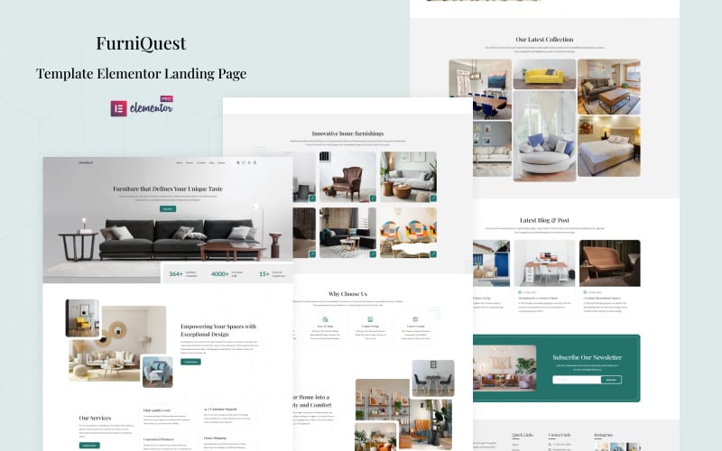 FurniQuest - Furniture Services Elementor Landing Page Elementor Kit