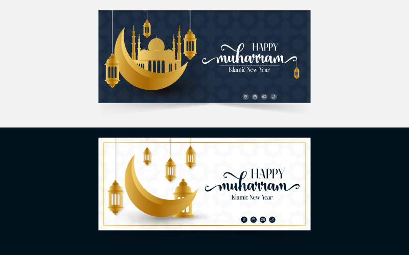 Islamic New Year Poster Design pack Vector Graphic