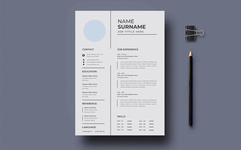 Minimal Resume template for business Resume Template