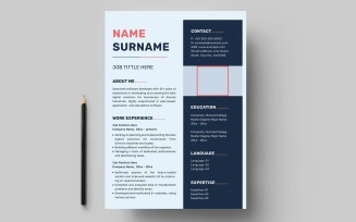 Modern resume template with space