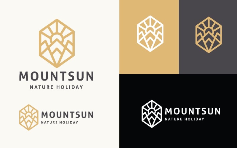 Mountain Sun Trail Pro Logo Logo Template