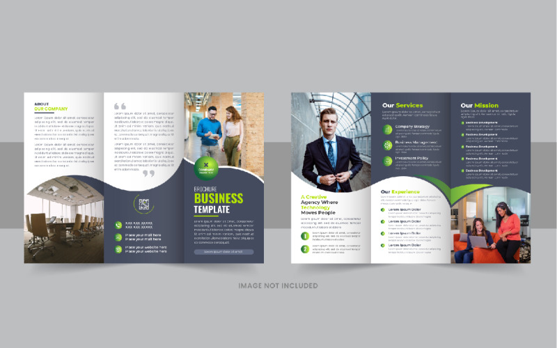 Multicolor business trifold brochure template Corporate Identity