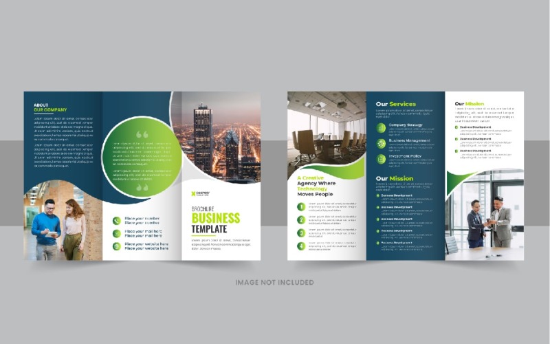 Multicolor business trifold brochure Corporate Identity