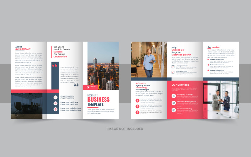Multicolor Modern trifold business brochure template layout Corporate Identity