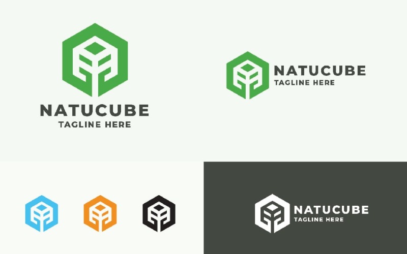 Nature Tree Cube Pro Logo Logo Template