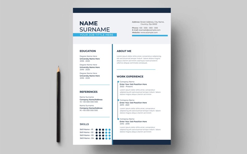 Professional business cv resume template. Resume Template