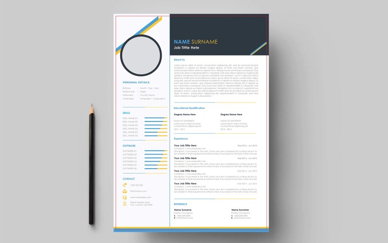 Simple and clean modern resume or cv template Resume Template