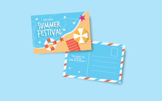 Summer Post Card Template Design