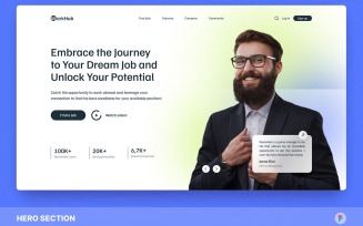 WorkHub – Job Finder Hero Section Figma Template