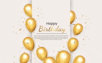 Birthday wish with Realistic golden balloon set with golden confetti balloon background concept