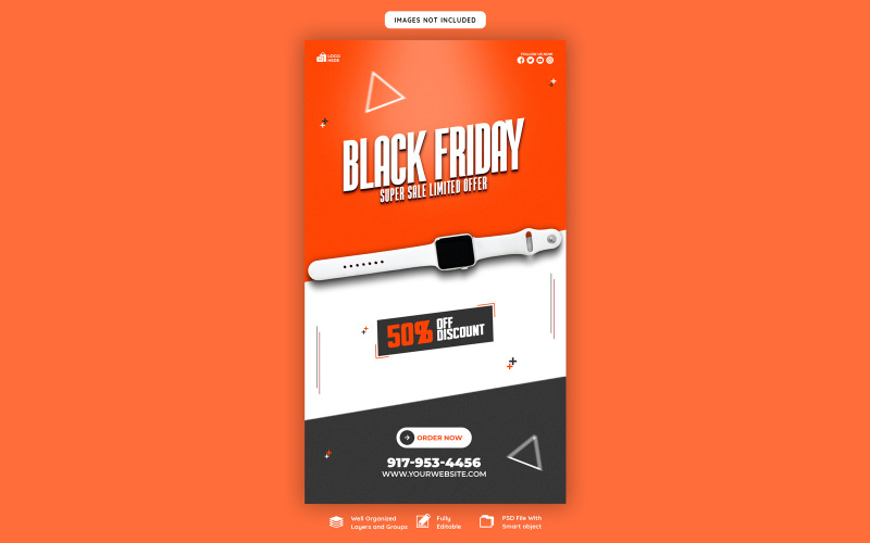 Black Friday Super Sale Discount Social Media Poster Template